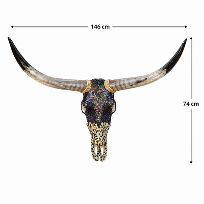 Decorative Mosaic Bull Skull Wall Decor
