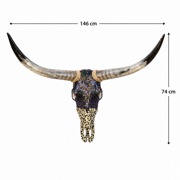 Decorative Mosaic Bull Skull Wall Decor
