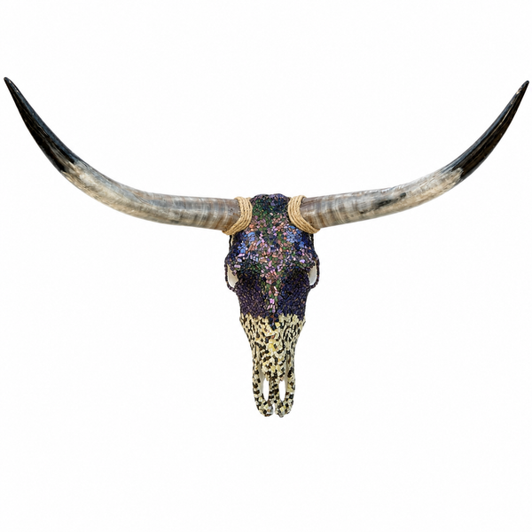 Decorative Mosaic Bull Skull Wall Decor