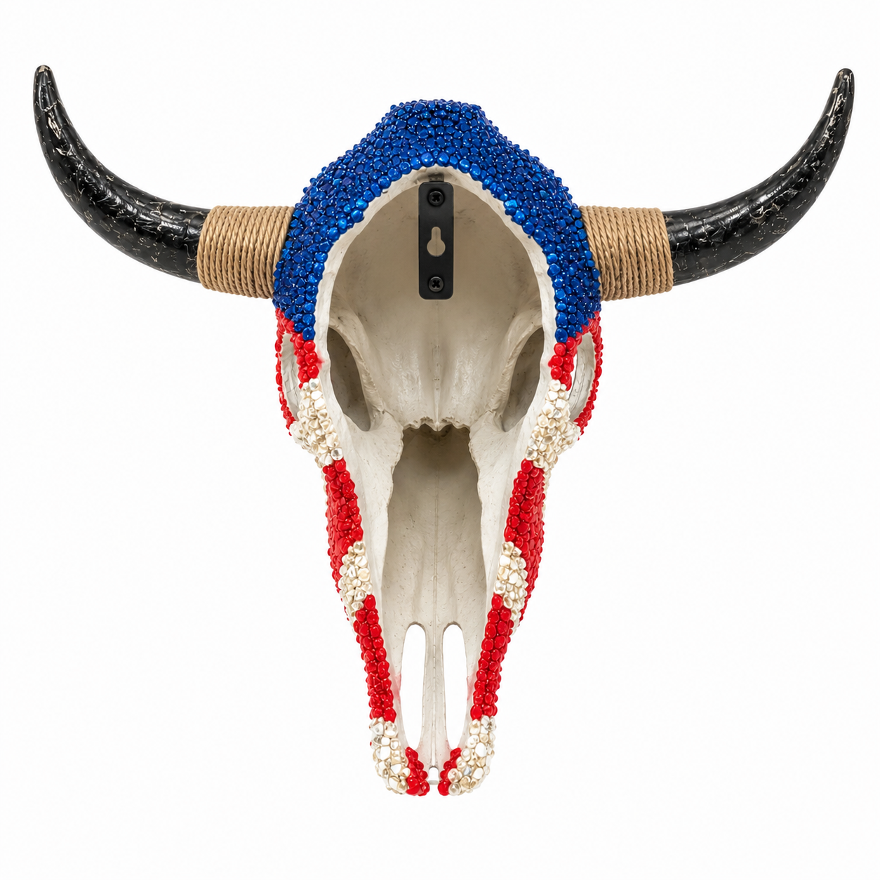 Mosaic Bull Skull Wall Decor with Horns