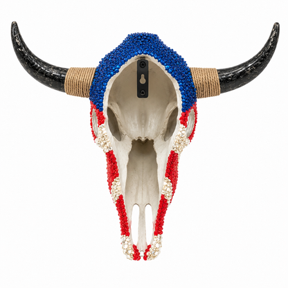 Mosaic Bull Skull Wall Decor with Horns